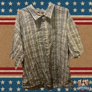 Demand Button Down Yellow Plaid Shirt 4XL Pre Owned